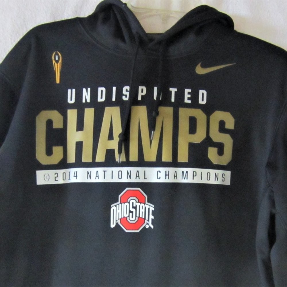 Nike Therma Fit Ohio State Buckeyes Undisputed Champs 2014 Hoodie Black M NWOT